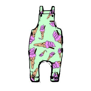 Mint Ice Cream Dungaree Romper