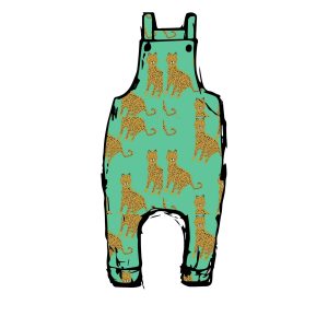 Aqua Leopard Dungaree Romper