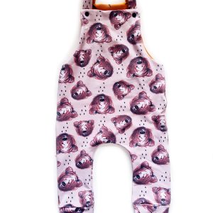 Beige Bear Dungaree Romper