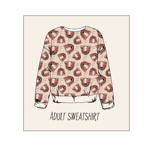 Beige Bears Adults Oversized Sweatshirt.