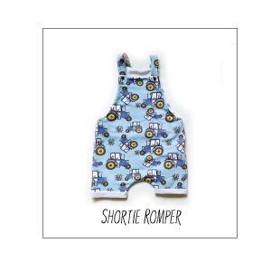 Blue Tractor Shortie Romper
