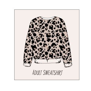 Neutral leopard Print Adults Oversized Sweatshirt