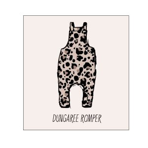 Neutral Leopard Print Dungaree Romper