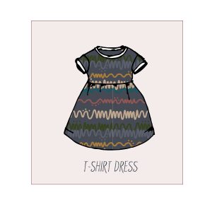 Doodle Stripe Print Dress