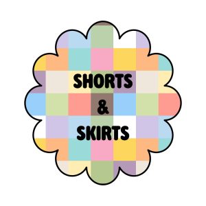 Spring check kids shorts with elastic waist, soft pastel play shorts
