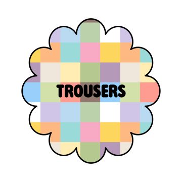 Comfy kids trousers with elastic waist, soft comfortable play trousers