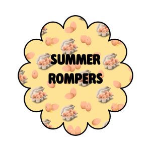 Handmade egg pattern summer romper for kids, fun versatile outfit