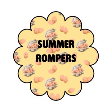 Handmade egg pattern summer romper for kids, fun versatile outfit