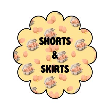 Handmade egg pattern kids shorts, fun summer play shorts