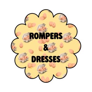 Egg pattern dungaree romper for kids, original cool print outfit